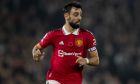 Manchester United's Bruno Fernandes during the Premier League soccer match between Fulham and Manchester United at Craven Cottage in London, England, Sunday November 13th, 2022. (AP Photo/Leila Coker)