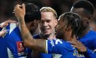 Chelsea's Mykhailo Mudryk celebrates after scoring his side's second goal during the English FA Cup fifth round soccer match between Chelsea and Leeds United at Stamford Bridge stadium in London, Wednesday, Feb. 28, 2024. (AP Photo/Kirsty Wigglesworth)