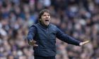 Tottenham's head coach Antonio Conte during the Premier League soccer match between Tottenham and Nottingham Forest at The Tottenham Hotspur Stadium in London, England, Saturday March 12th, 2023. (AP Photo/Leila Coker)