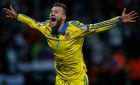 MARIBOR, SLOVENIA - NOVEMBER 17:  Andriy Yarmolenko of Ukraine celebrates his goal and qualification during the UEFA EURO 2016 qualifier play-off second leg match between Slovenia and Ukraine at Ljudski Vrt Stadium on November 17, 2015 in Maribor, Slovenia.  (Photo by Laurence Griffiths/Getty Images)