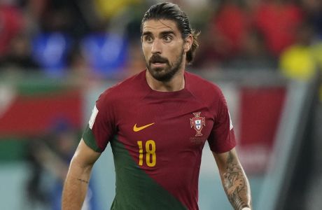 Portugal's Ruben Neves in action during the World Cup group H soccer match between Portugal and Ghana, at the Stadium 974 in Doha, Qatar, Thursday, Nov. 24, 2022. (AP Photo/Darko Bandic)