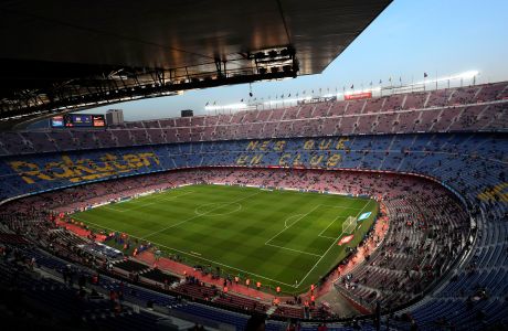 A general view of the Camp Nou stadium prior of the Spanish La Liga soccer match between FC Barcelona and Celta Vigo at the Camp Nou stadium in Barcelona, Spain, Saturday, Dec. 22, 2018. (AP Photo/Manu Fernandez)