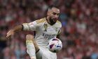 Real Madrid's Dani Carvajal controls the ball during the Spanish La Liga soccer match between Athletic Club and Real Madrid at the San Mames stadium in Bilbao, Spain, Saturday, Aug. 12, 2023. (AP Photo/Alvaro Barrientos)