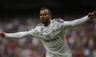 Real Madrid's Jese Rodriguez celebrates his goal during a Spanish La Liga soccer match between Real Madrid and Eibar at the Santiago Bernabeu stadium in Madrid, Spain, Saturday, April 11, 2015. (AP Photo/Andres Kudacki)