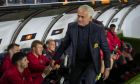 Fenerbahce's head coach Jose Mourinho greets Manchester United's players prior the Europa League opening phase soccer match between Fenerbahce and Manchester United at Sukru Saracoglu stadium, in Istanbul, Turkey, Thursday, Oct. 24, 2024. (AP Photo/Francisco Seco)