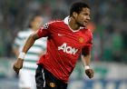 Manchester United's Bebe celebrates after he scored a goal against Bursaspor during their Group C Champions League soccer match at Ataturk Stadium in Bursa, Turkey, Tuesday, Nov. 2, 2010. (AP Photo/Ibrahim Usta)