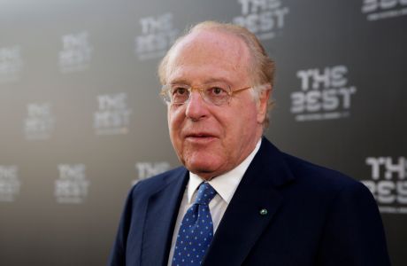 AC Milan president Paolo Scaroni arrives to attend the Best FIFA soccer awards, in Milan's La Scala theater, northern Italy, Monday, Sept. 23, 2019. AC Milan president Paolo Scaroni is confident the teams new stadium will be ready in three years and that the club will be ready to break ground on the project by the end of next year. The beginning of the end for Milans iconic San Siro stadium was announced in 2019 when the Rossoneri and Inter Milan unveiled the two shortlisted projects for their proposed new stadium. The two rival clubs both play their home games at the Stadio Giuseppe Meazza  commonly referred to as San Siro.  (AP Photo/Luca Bruno)